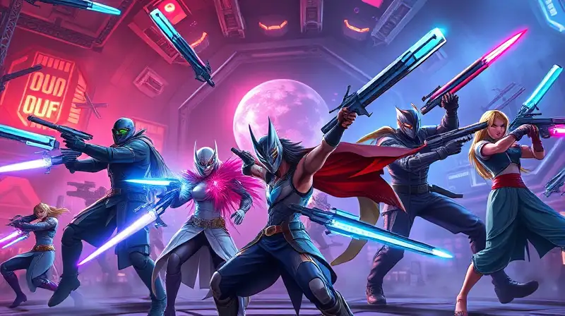 Arena futurista con armas y acción intensa