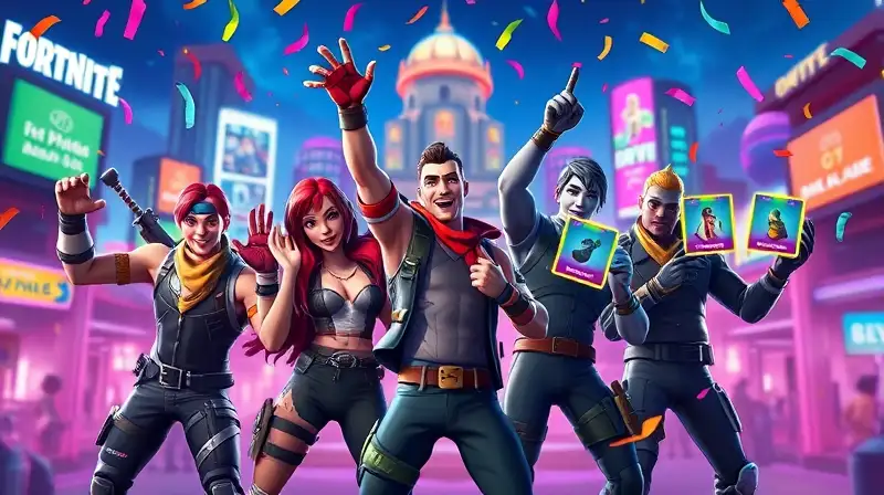 Personajes de Fortnite celebran con luces neon