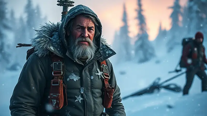Personaje de Rust en entorno nevado helado