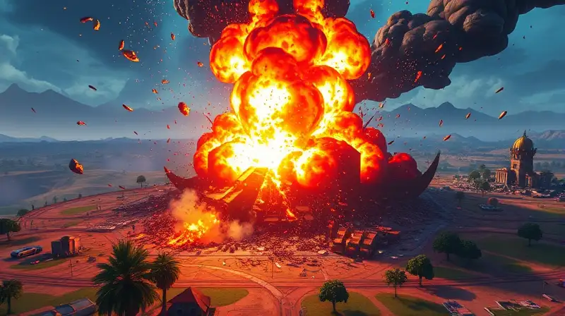 Batalla épica en Fortnite con explosión colosal
