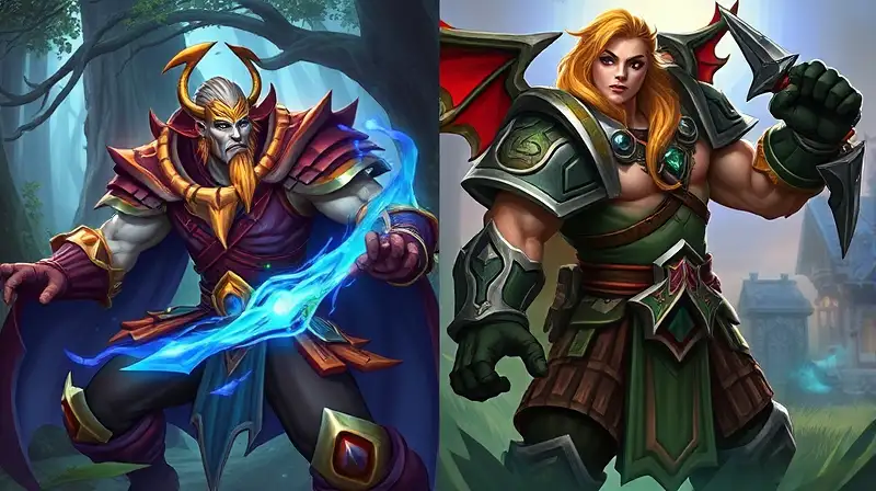 Dos personajes WoW en combate épico