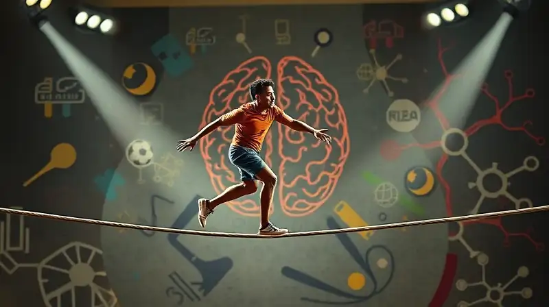 Atleta equilibra mente y cuerpo en tensión