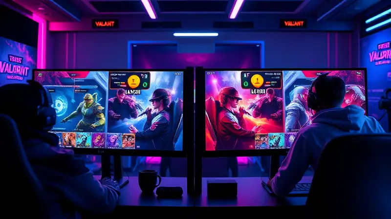 Jugadores de Valorant conectados en pantalla dividida