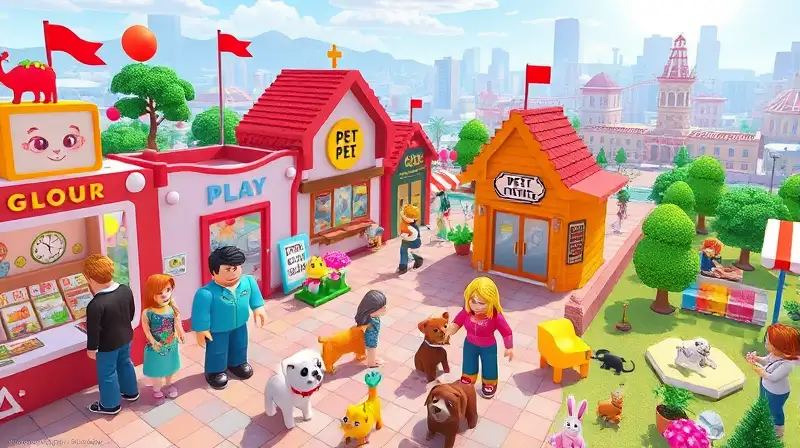 Mundo Roblox colorido con mascotas y diversión