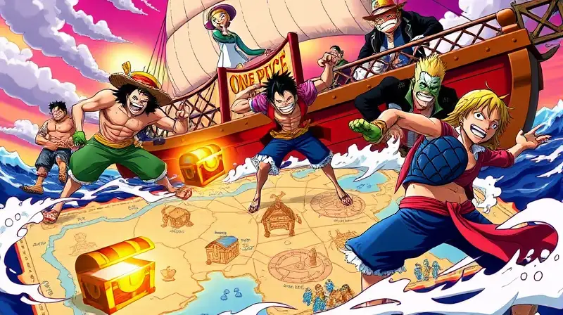 Personajes de One Piece en batalla vibrante