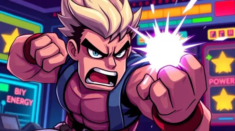 Personaje arcade lucha y pierde energía