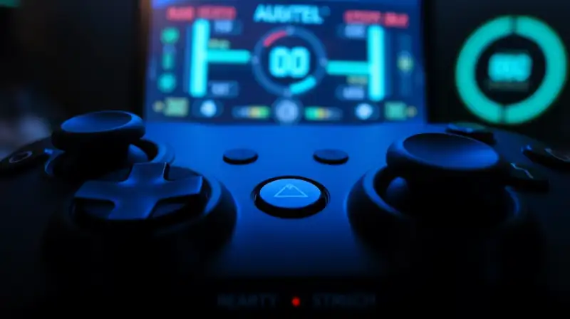 Controles de juego futuristas con ajustes digitales