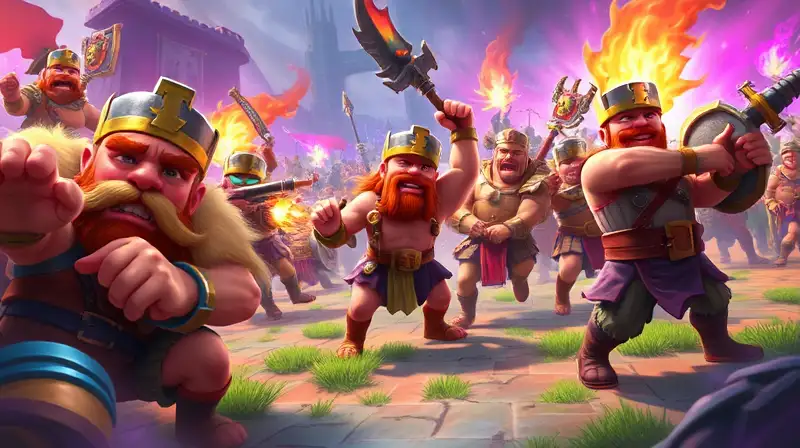 Batalla intensa de bárbaros y magia