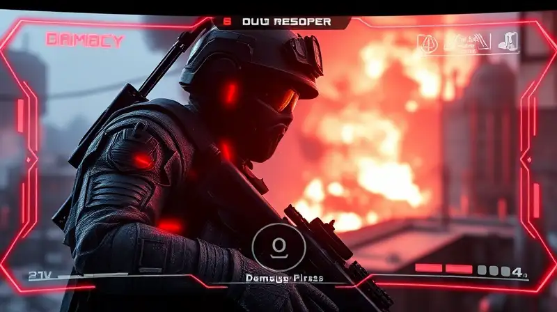 Interfaz HUD Call of Duty muestra daño