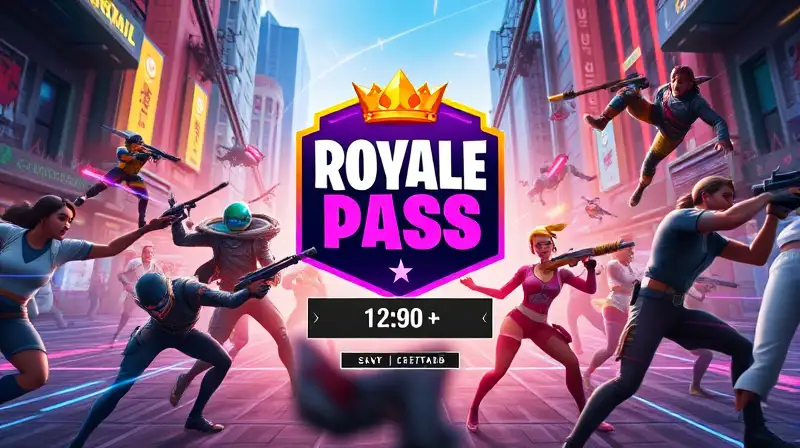 Escena dinámica de battle royale vibrante