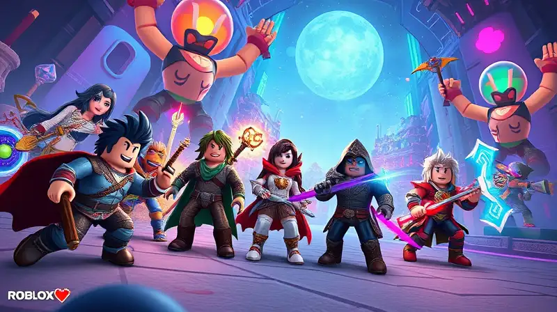 Personajes MMORPG variados en mundo vibrante