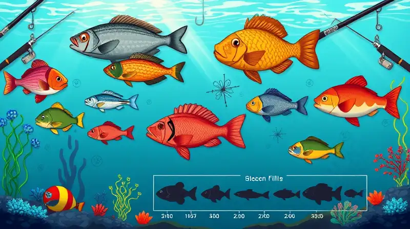 Especies de peces coloridos en acuático pixelado