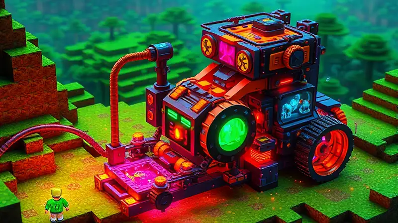 Máquina minera automática en mundo creativo Minecraft