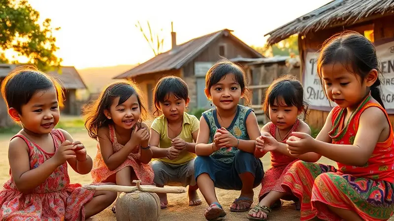 Niños juegan al aire libre felices