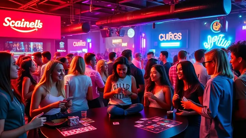 Jóvenes vibrantes disfrutan en club moderno