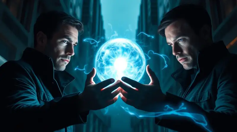 Dos agentes controlan orbe místico brillante