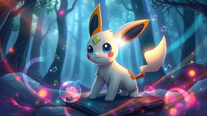 Pokémon curioso brilla en bosque mágico