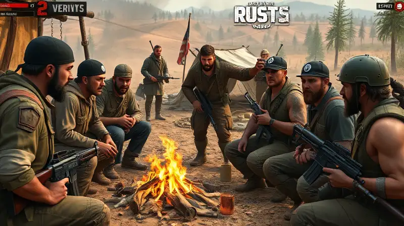 Personajes de Rust sobreviven juntos en desierto