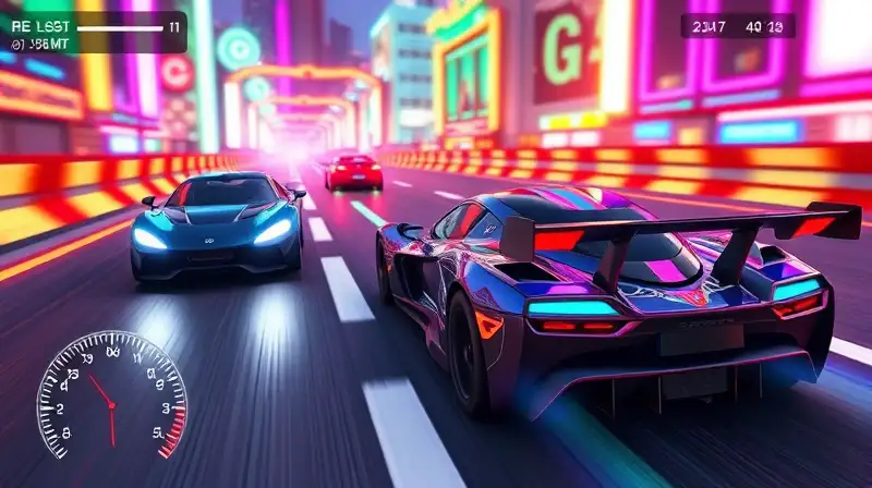 Carreras futuristas con autos coloridos personalizados