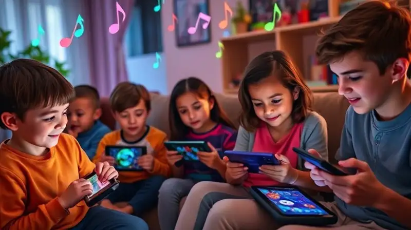 Personas de todas las edades disfrutan juegos rítmicos