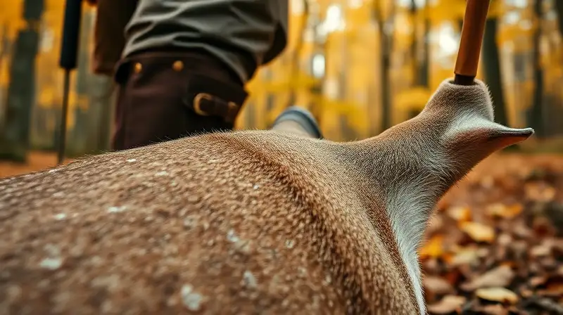 Textura de cuero de ciervo en bosque otoñal