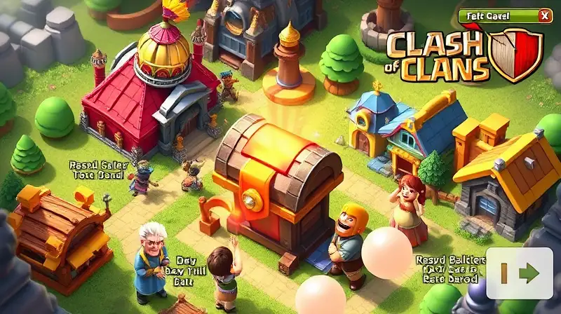 Aldea colorida de Clash of Clans animada