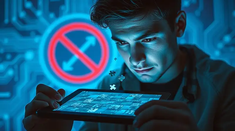 Persona concentrada en rompecabezas sin internet