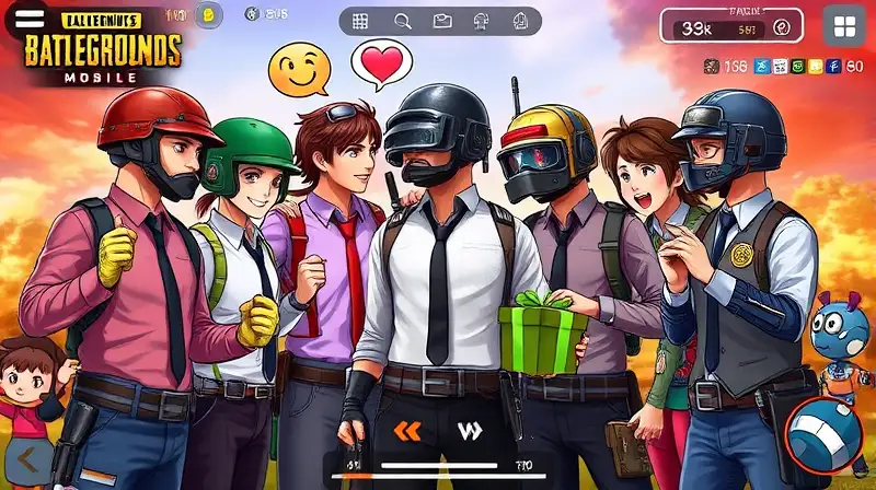 Personajes coloridos de PUBG Mobile interactuando