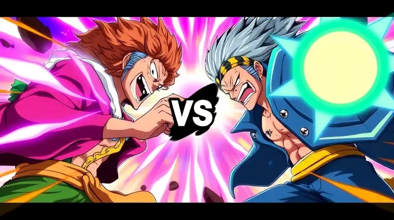 Duelo dinámico de personajes enérgicos
