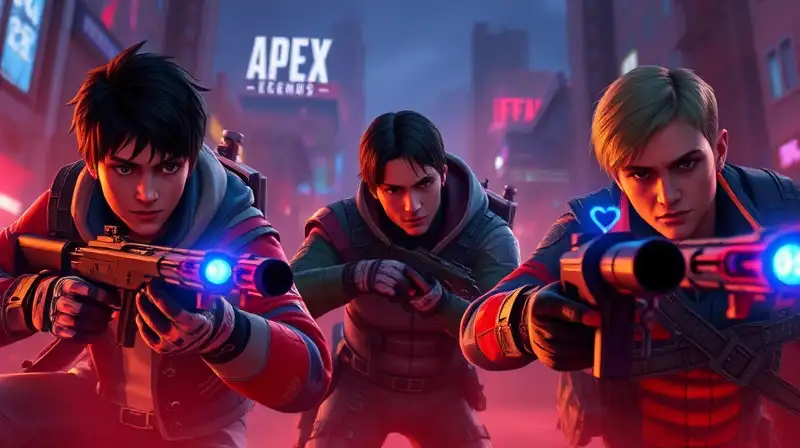 Personajes de Apex Legends en combate futurista