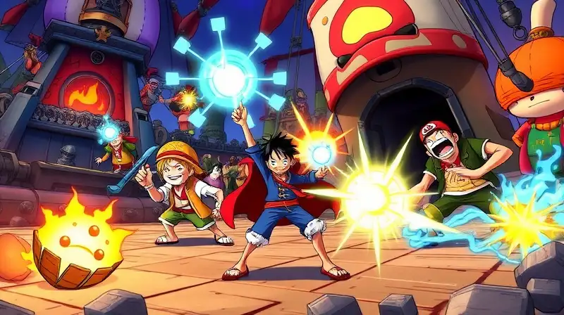 Personajes de One Piece luchan con efectos