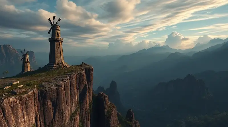Torres antiguas y ruinas en paisaje selvático