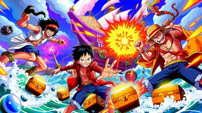 Personajes de One Piece en batalla épica
