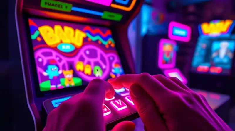 Pantalla arcade vibrante con controles táctiles