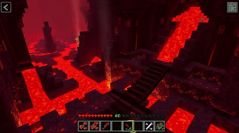 Jugador en el Nether construye trampas