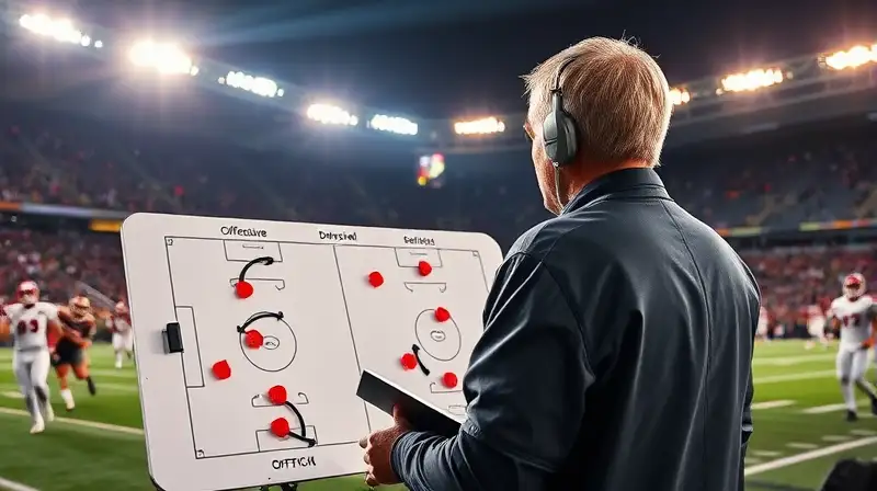 Entrenador muestra tácticas en estadio vibrante