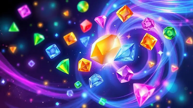 Gemas mágicas brillan en juego futurista