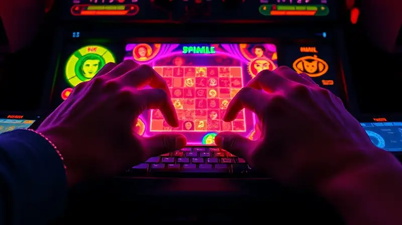 Manos juegan en pantalla táctil vibrante