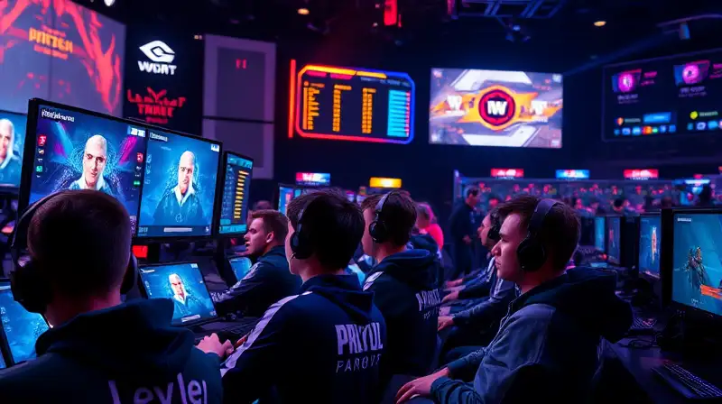 Torneo de esports con jugadores intensos y rankings