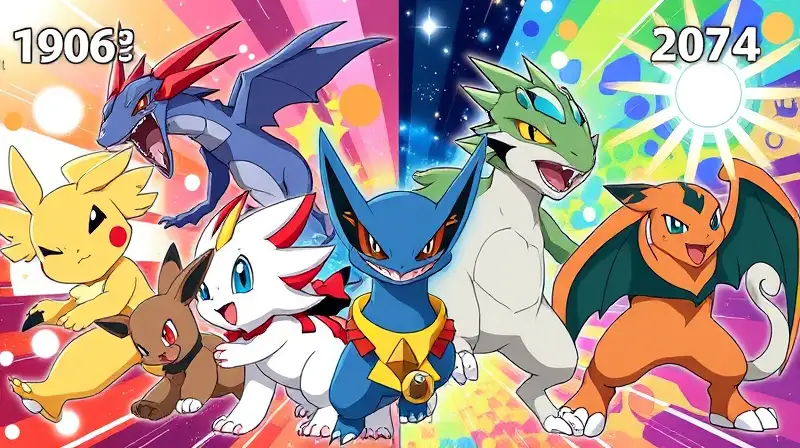 Evolución de Pokémon con diseños y emociones