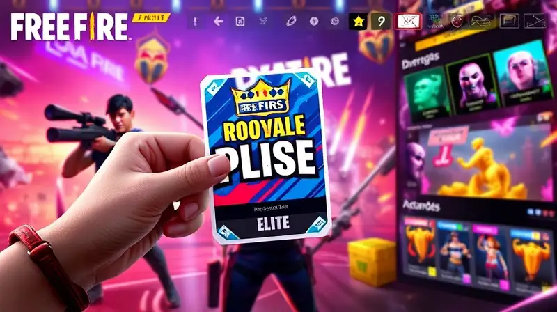 Gamer dinámico con Royale Pass en acción