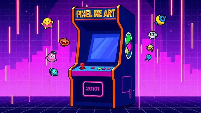 Arcade retro con píxeles