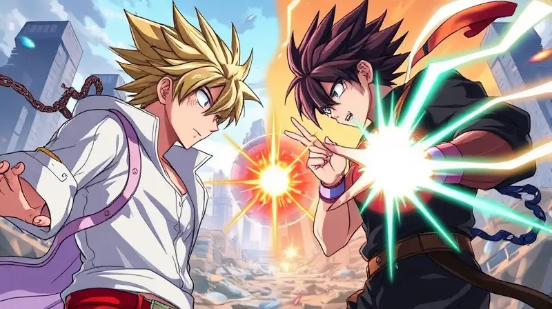 Dos guerreros anime en duelo dinámico