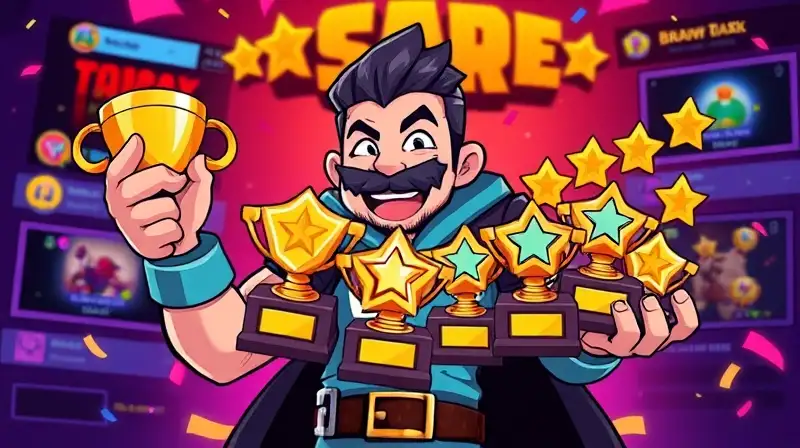 Jugador de Brawl Stars con trofeos brillantes