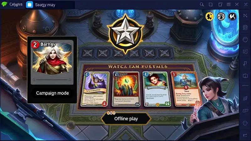 Interfaz de juego digital con temática fantástica