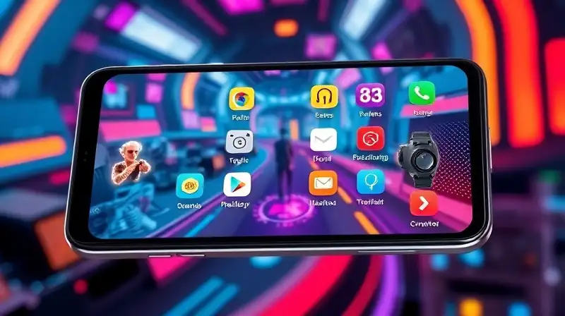 Smartphone equilibrado con pantalla vibrante y diseño