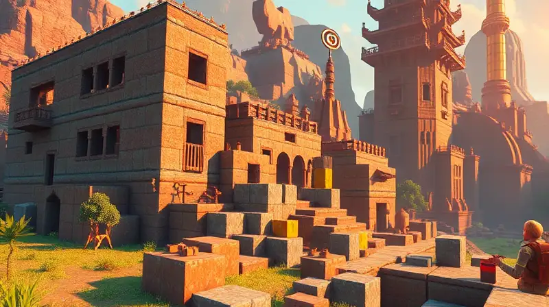 Jugador construyendo en juego offline vibrante
