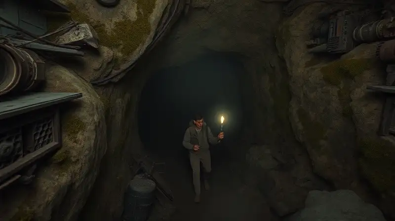 Explorador entra cueva antigua