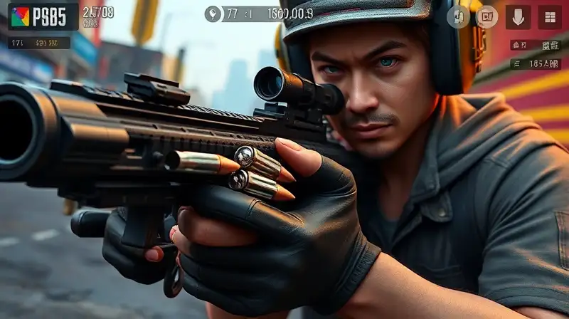 Personaje de PUBG recarga arma en batalla