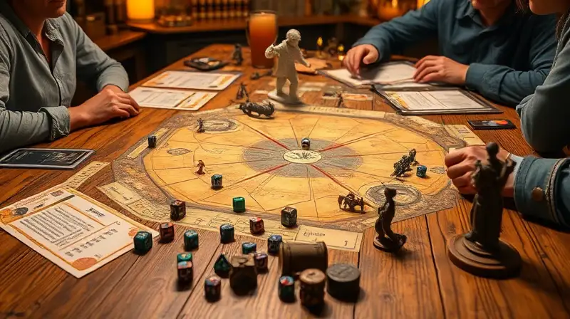 Escena de juego de rol medieval en mesa